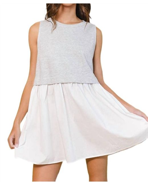 Bucketlist White Harlow Oversize Sleeveless Mini Dress