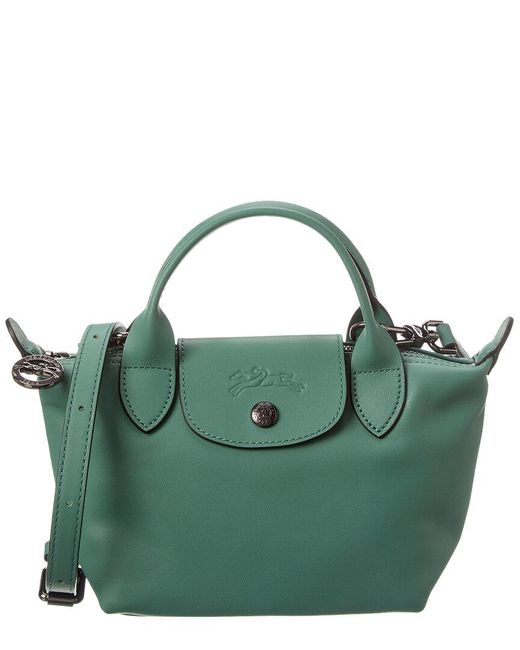 Longchamp Green Le Pliage Xtra Xs Leather Handbag