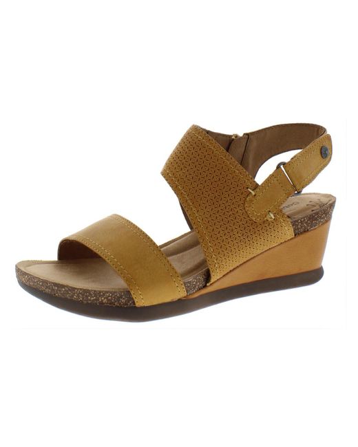 Cobb Hill Brown Shona Leather Slingback Wedge Sandals