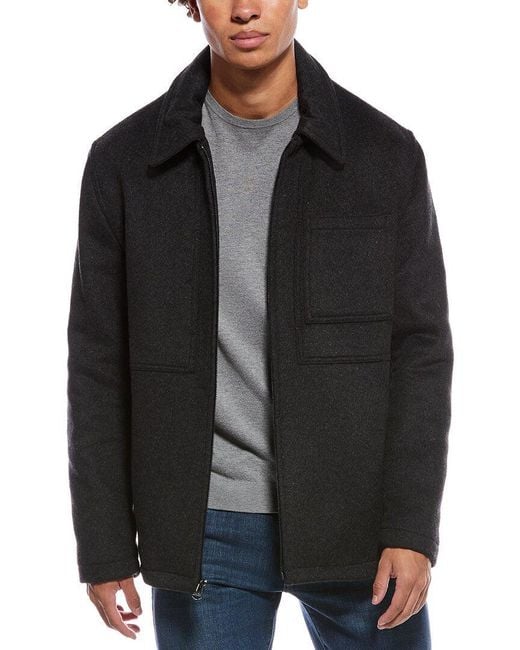 Cole Haan Black Wool-Blend Slip Jacket for men