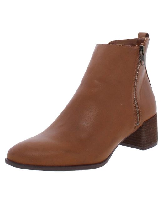 SOUL Naturalizer Brown Richy Zip Faux Leather Block Heel Ankle Boots
