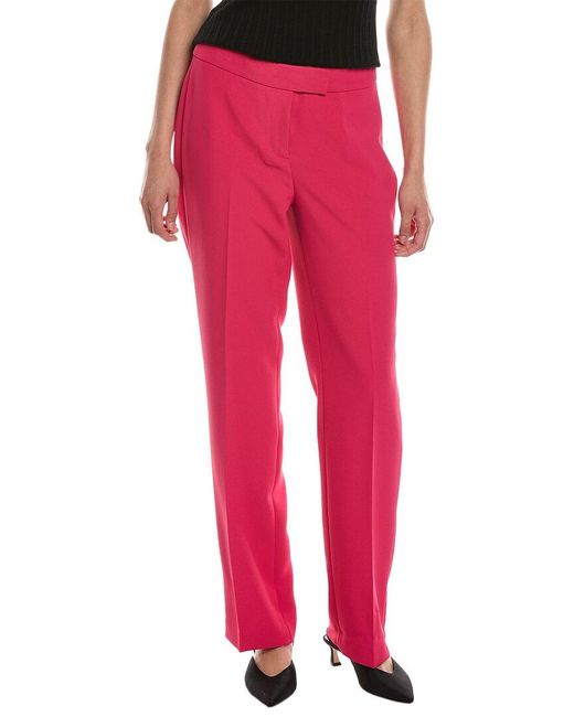 Anne Klein Pink Fly Front Extend Tab Ankle Pant