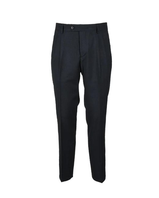 Aglini Blue Polyester Viscose Pants for men
