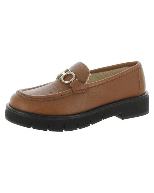 Ferragamo Brown Rolo Leather Comfort Loafers