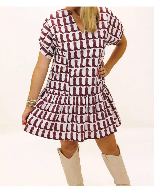Brooke Wright Red Lucy Boot Dress