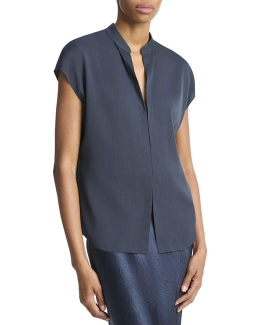 Vince Blue Contrast Blouse