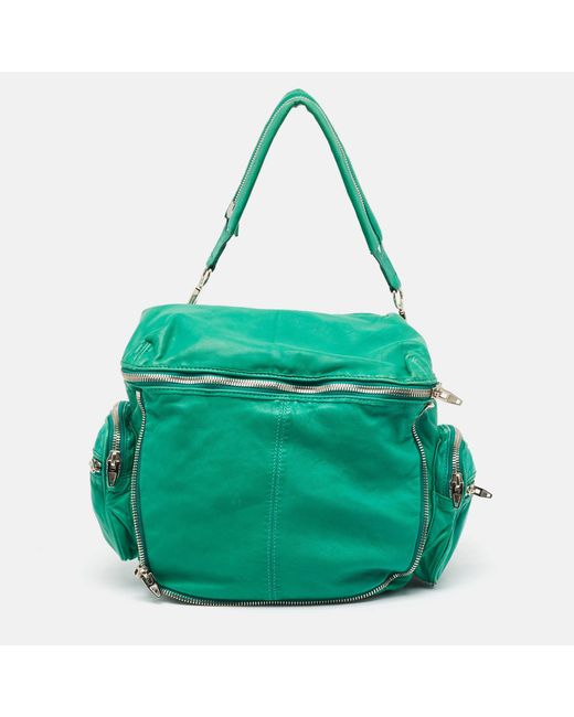 Alexander Wang Green Leather Jane Zip Shoulder Bag