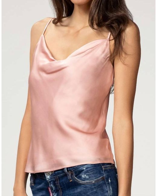 Rosy Pink Cowl Neck Cami Top