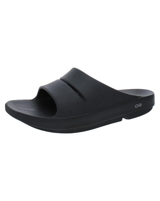 OOFOS Black Slip On Comfort Slide Sandals for men