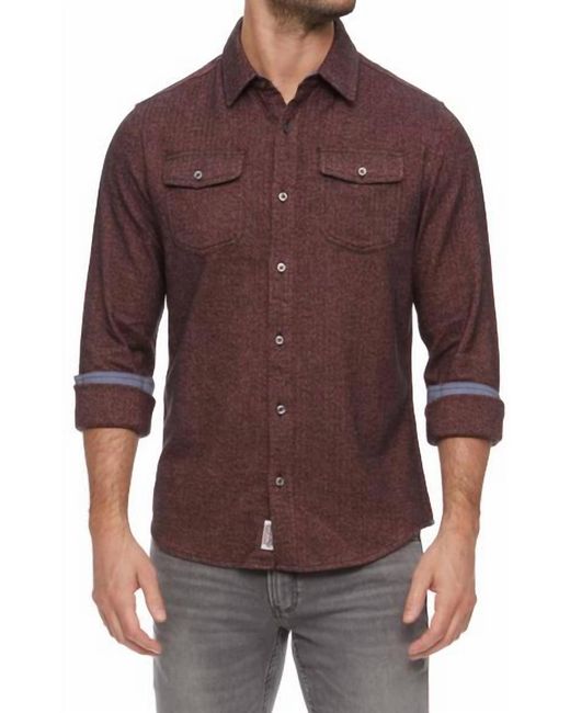 Flag & Anthem Brown Burnsville Solid Long Sleeve Shirt for men