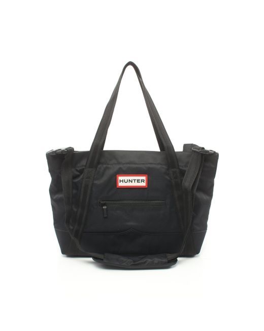 Hunter Black Medium Handbag Tote Bag Nylon 2way