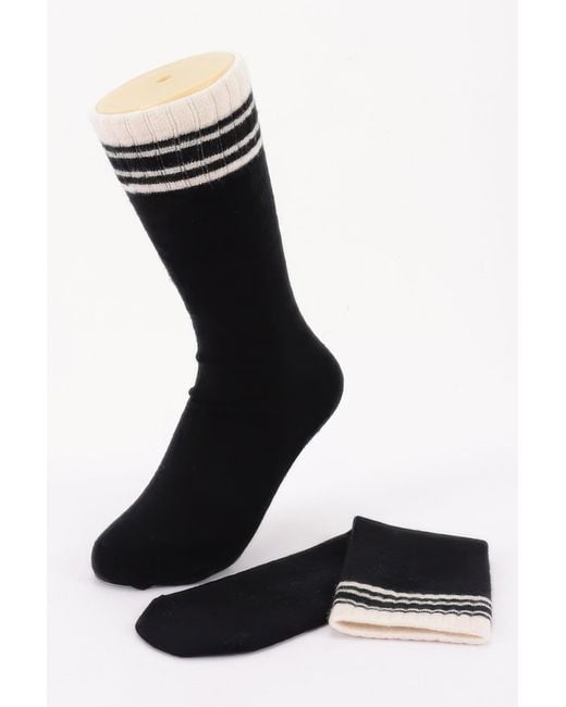 TRUEDAMES Black Cotton Stretch Socks