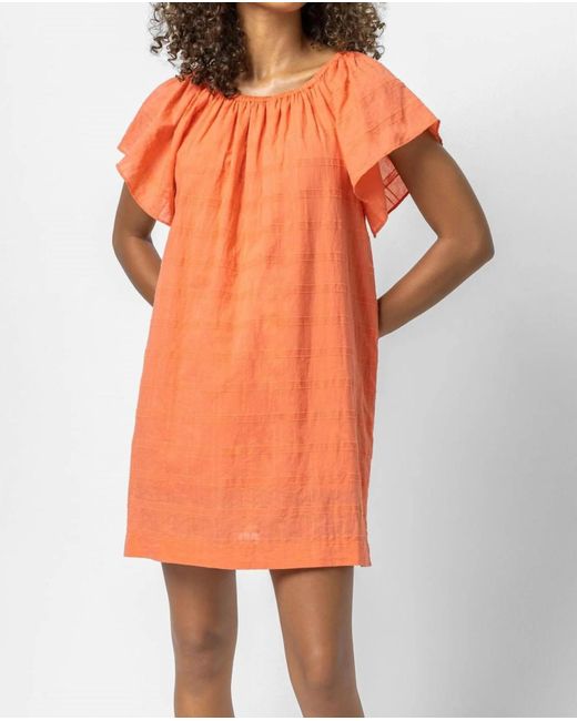 Lilla P Orange Flutter Sleeve Raglan Dress