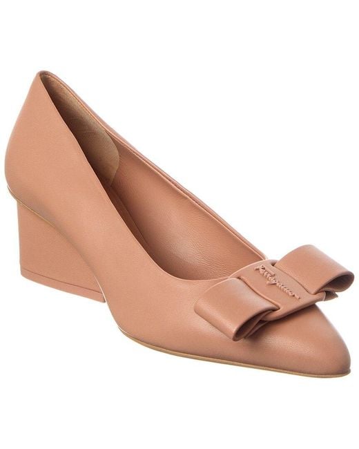 Ferragamo Pink Viva Leather Pump