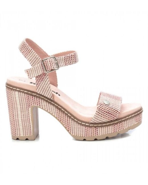 Xti Pink Heeled Platform Sandals