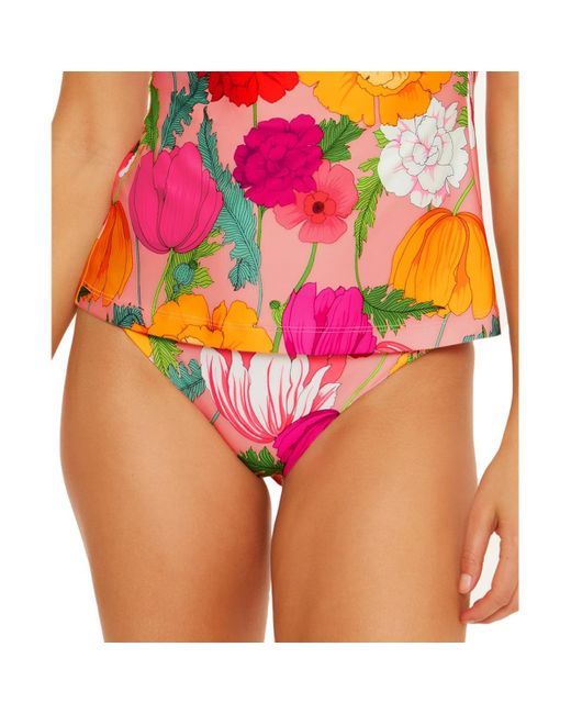 Trina Turk Pink Sunny Bloom Floral Print Hipster Swim Bottom Separates