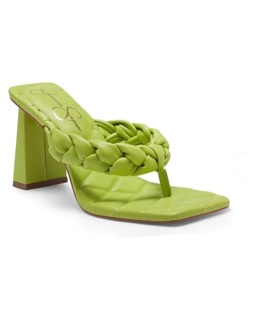 Jessica Simpson Zaliye Faux Leather Slip-on Heels in Green | Lyst
