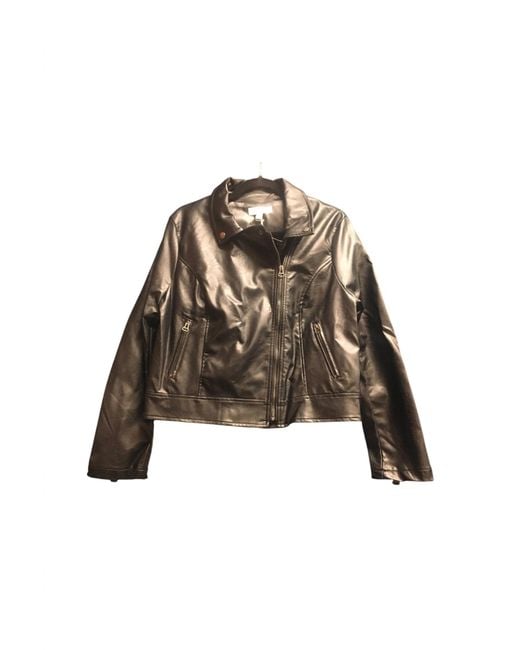 She + Sky Black Leather Moto Jacket