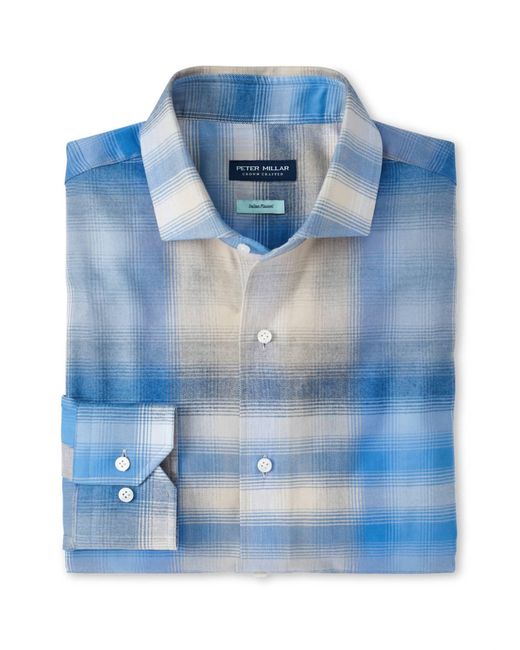 Peter Millar Blue Goodman Italian Flannel Sport Shirt for men