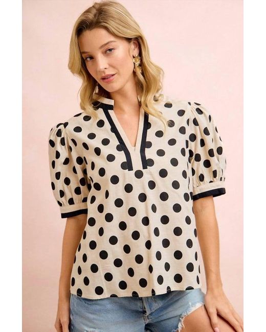 Bibi Black Polka Dot Printed Blouse