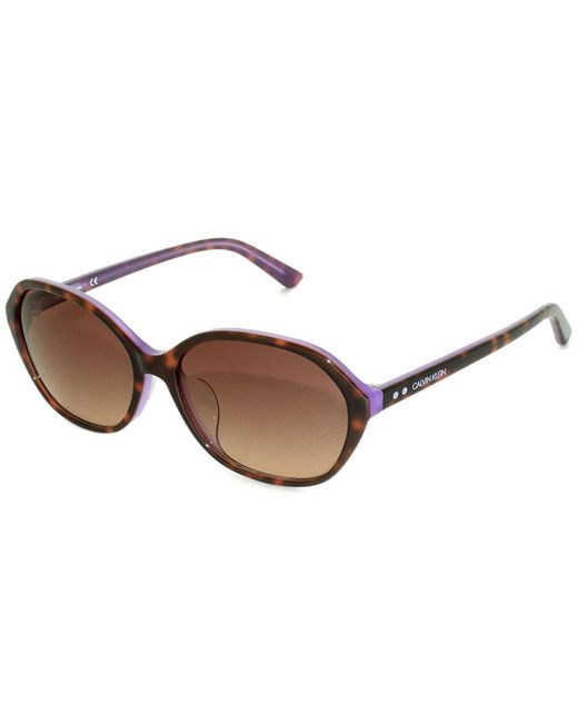 Calvin Klein Brown 57 Mm Sunglasses Ck18524sa-238