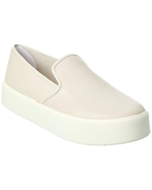Vince Brenden Leather Slip-on Sneaker in White | Lyst