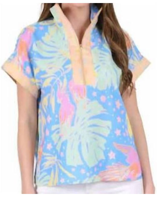 Emily Mccarthy Blue Parrot Party Poppy Pullover