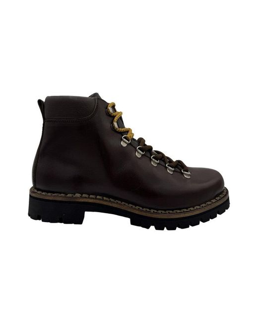 Yoshino Black Two-Tone Lace Ankle Boots With Vibram Sole