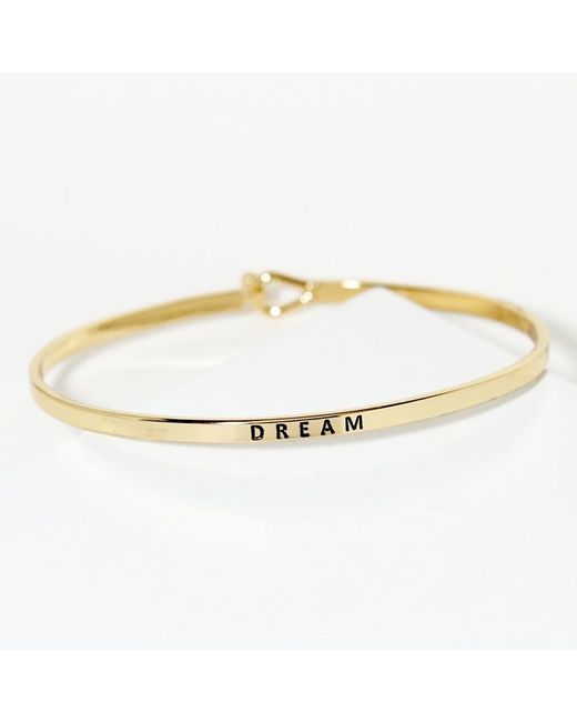 Fashnzfab Metallic Dream Engraved Thin Brass Metal Bangle Bracelet