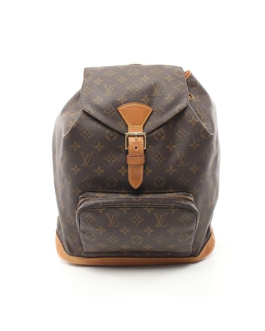 Louis Vuitton Gray Montsouris Gm Monogram Backpack Rucksack Pvc Leather
