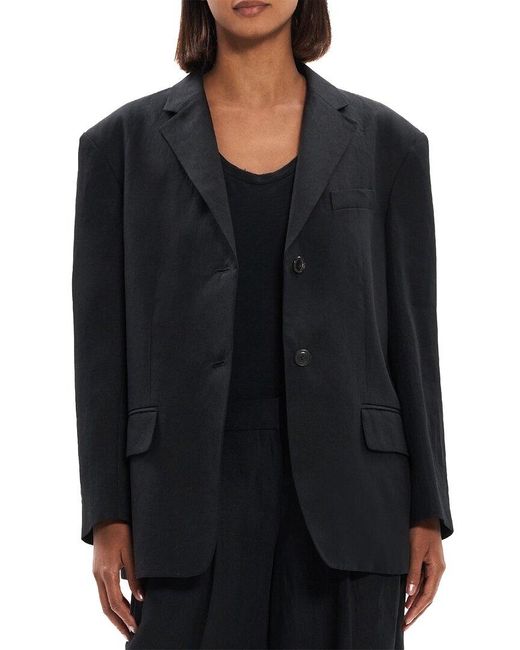 Theory Black Boxy Oversized Jacket