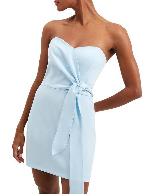 French Connection Blue Whisper Strapless Bow Bodycon Dress