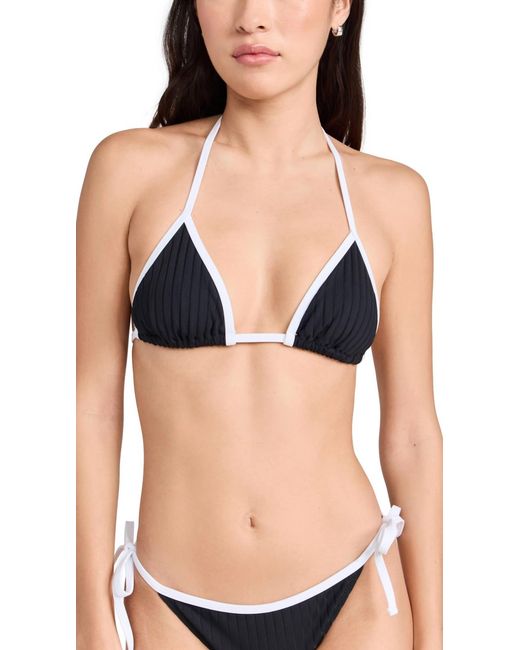 Solid & Striped Black Iris Triangle Bikini Top