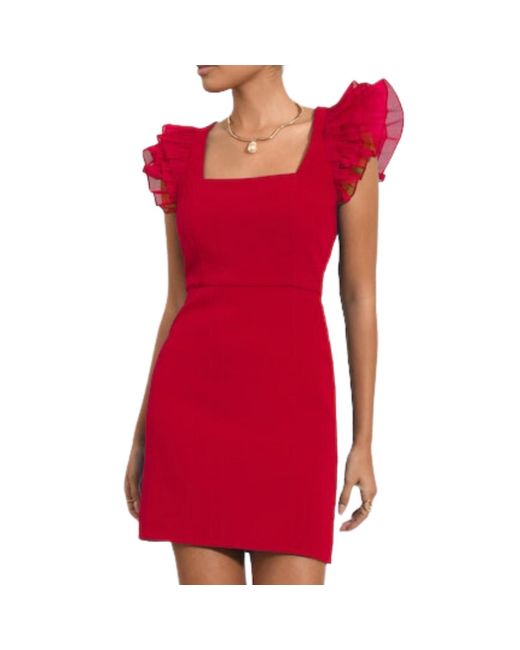 Adelyn Rae Red Claudia Ruffle Mini Dress