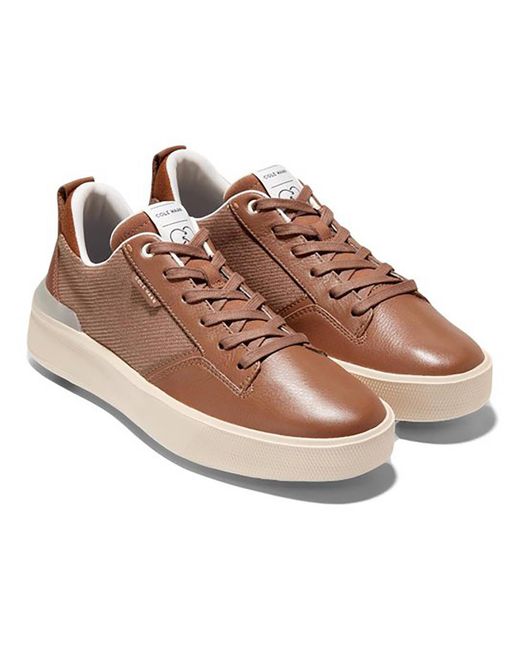 Cole Haan Brown Crandpro Crew Faux Leather Lifestyle Casual And Fashion Sneakers for men