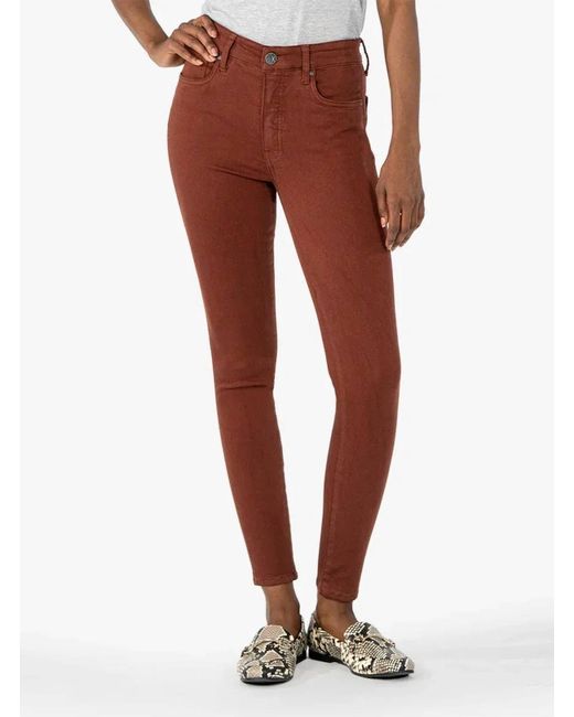 Kut From The Kloth Red Mia High Rise Toothpick Skinny Pant