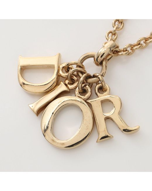 Dior Metallic Dior Logo Necklace Gp