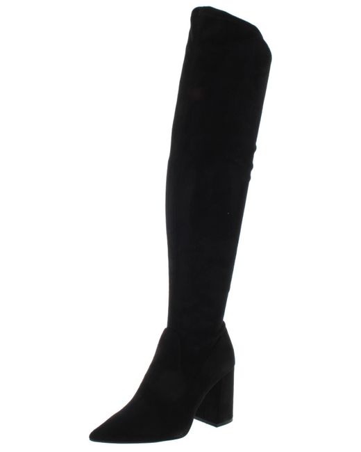Steve Madden Black Jacoby Faux Suede Tall Over-the-knee Boots