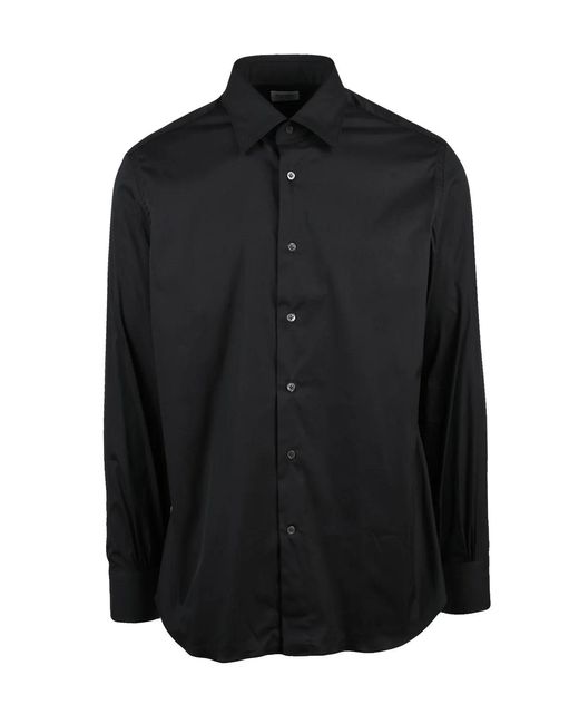 Mazzarelli Black Cotton Polyamide Elastane Shirt for men