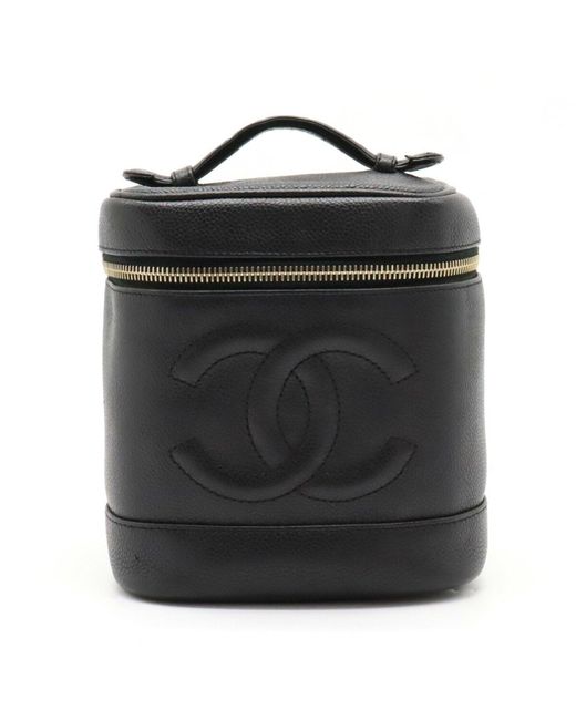 Chanel Black Vanity Leather Shoulder Bag (pre-owned)