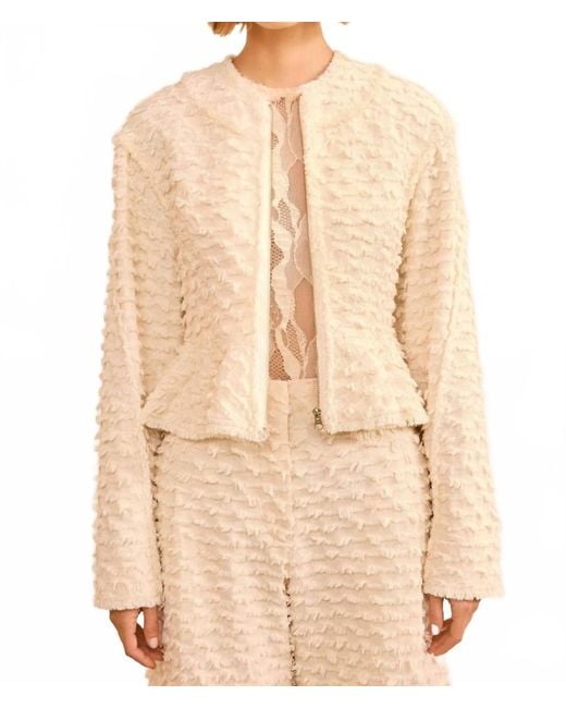 Ulla Johnson Natural Rosalind Zip Peplum Jacket
