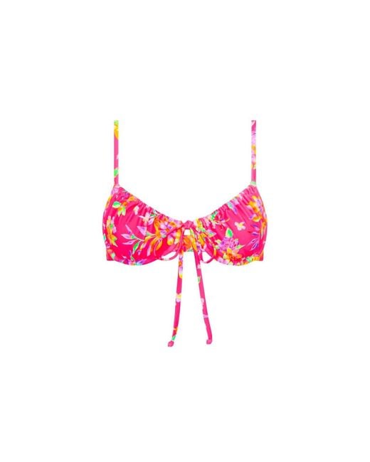 Kulani Kinis Ruched Underwire Bikini Top In Viva Dreama in Pink Lyst