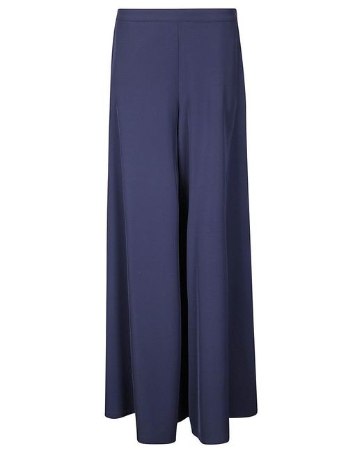 Stefano Mortari Blue Wide-Leg Trousers With Side Zip Closure