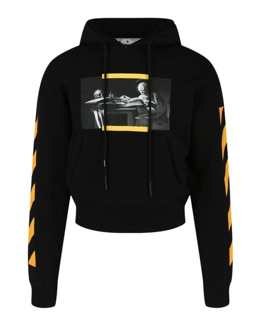 Off-White c/o Virgil Abloh Black caravaggio Painting Over Hoodie for men