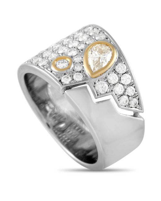 Tasaki Metallic Platinum And 18k Yellow Gold 1.21 Ct Diamond Ring