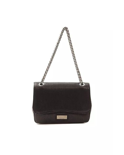 Pompei Donatella Black Elegant Leather Crossbody Bag