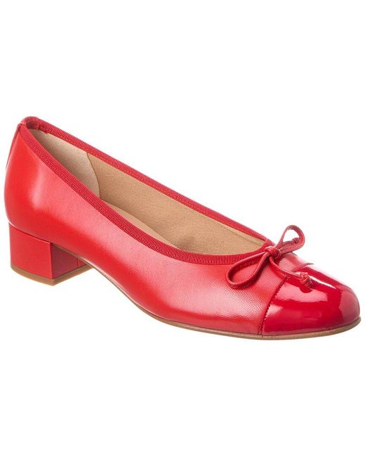 French Sole Red Elda Cap Toe Leather Pump