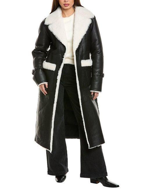 Mackage Black Sabreen Leather Coat