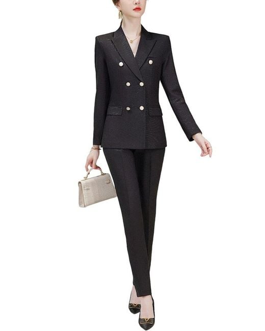Bossy Chic 2Pc Blazer & Pant Set in Black | Lyst