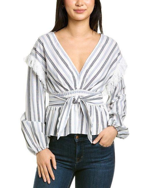 Saylor Gray Jil Linen-blend Top